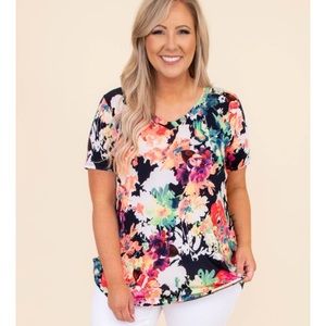 Lily Pad Top, Black-Orange